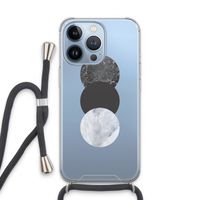 Marmeren cirkels: iPhone 13 Pro Transparant Hoesje met koord