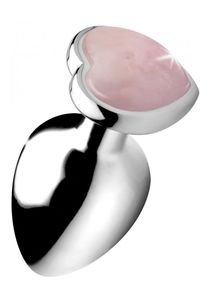 Gemstones Rose Quartz Heart Large Anal Plug