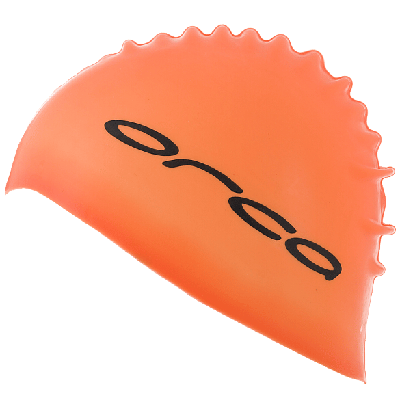 Orca Siliconen badmuts swim cap oranje