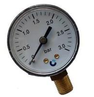 Aquaforte Manometer 0-3 bar - Precieze Drukmeting voor Beadfilters met 1/4&apos;&apos; Aansluiting