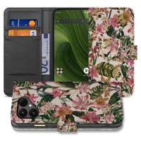 Elegante Paars Wit Bloemen Bookcase Hoesje voor Fairphone 6 Smartphone