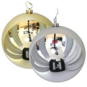 Grote decoratie kerstballen - 2x st - goud en zilver - D15 cm - kunststof - kerstversiering