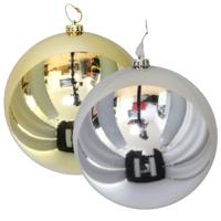 Grote decoratie kerstballen - 2x st - goud en zilver - D15 cm - kunststof - kerstversiering - thumbnail