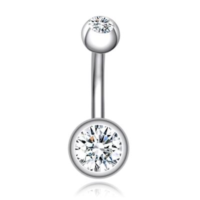 Chirurgisch Edelstaal Navelpiercing - Zirkonia & Zilver