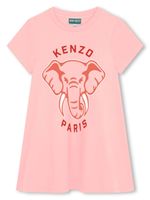 Kenzo Kids robe en coton à logo imprimé - Rose - thumbnail