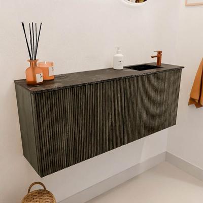 Toiletmeubel Mondiaz Joya Dlux | 100 cm | Meubelkleur Shadow | Faye wastafel Lava Wasbak Rechts | 1 kraangat