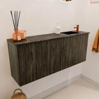 Toiletmeubel Mondiaz Joya Dlux | 100 cm | Meubelkleur Shadow | Faye wastafel Lava Wasbak Rechts | 1 kraangat