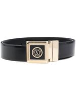 Versace Jeans Couture ceinture en cuir à plaque logo - Noir