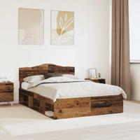 Bedframe met hoofdeinde Oudhout 140 x 200 cm Massief grenenhout