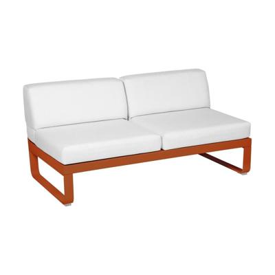 Fermob Bellevie 2-zitsmodule loungebank Candied Orange - Off-White