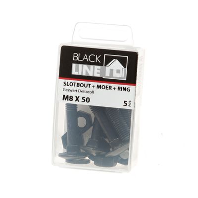 Slotbouten zwart m8X50 Blister(5)