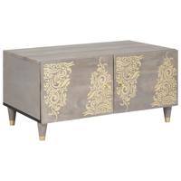 Salontafel Grijs 80 x 50 x 40 cm massief mangohout