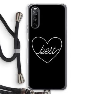 Best heart black: Sony Sony Xperia 10 III Transparant Hoesje met koord