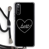 Best heart black: Sony Sony Xperia 10 III Transparant Hoesje met koord