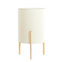 Light & Living SchemerlampLitto Ø 35cm - houtlook met naturel linnen - 1894588