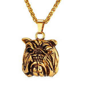 Mendes heren kettinghanger Bulldog Gold