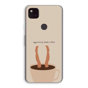 Aggressively drinks coffee: Google Pixel 4a 5G Transparant Hoesje