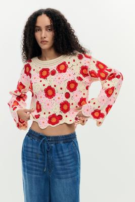 Multicolor gehaakte top - WHITE - L