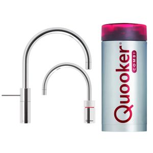 Quooker Nordic Round Twintaps met Combi Boiler RVS Quooker