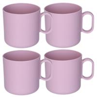 Plasticforte onbreekbare Drinkbekers - 6x - kunststof - 320 ml - roze - kinderen - camping