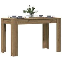 Eettafel 120x60x76 cm bewerkt hout artisanaal eikenkleur