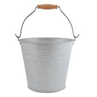 Zinken emmer/bloempot/plantenpot met handvat 5 liter - IJzeren emmer / teil - thumbnail