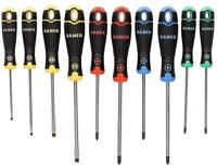 Bahco schroevendraaierset | gekleurd | 10-delig | gleuf, ph1. ph2, pz1, pz2, t15, t20 - b219.010rb