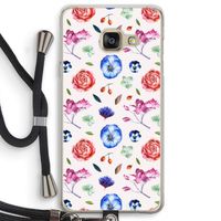 Bloemetjes: Samsung Galaxy A3 (2016) Transparant Hoesje met koord