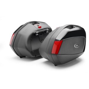 GIVI V35 set zijkoffers, Topkoffers en voor de moto, rode reflectoren, zwarte cover