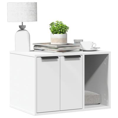 Kattenbakkast 60x40x40 cm bewerkt hout wit