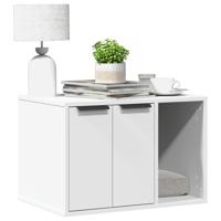 Kattenbakkast 60x40x40 cm bewerkt hout wit