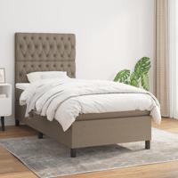 Boxspring met matras stof taupe 90x200 cm