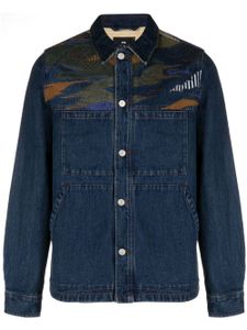 PS Paul Smith veste en jean à broderies - Bleu