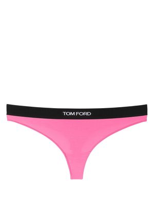 TOM FORD string à logo brodé - Rose