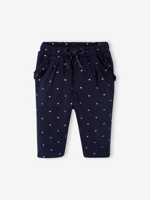 Fleece-pantalon voor meisjesbaby marineblauw