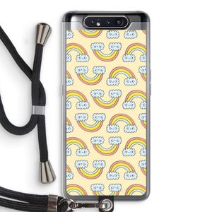 Regenboog: Samsung Galaxy A80 Transparant Hoesje met koord