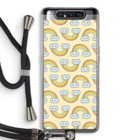 Regenboog: Samsung Galaxy A80 Transparant Hoesje met koord