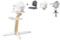 NOMI highchair Ideale set vanaf 6 maanden Basis eiken wit oiled en stoel wit - thumbnail