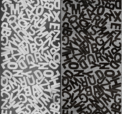 Letter behang zwart en wit