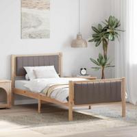 Bedframe Bruin en taupe 90 x 190 cm Massief grenenhout