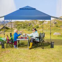 3 x 3 m Pop-up Paviljoen Vouwpaviljoen met Roltas 4 Zandzakken UV-Bescherming 50+ Feesttent Waterdicht Winterbestendig (Blauw)