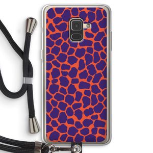 Purple Giraffe: Samsung Galaxy A8 (2018) Transparant Hoesje met koord
