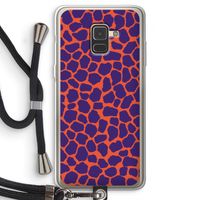 Purple Giraffe: Samsung Galaxy A8 (2018) Transparant Hoesje met koord