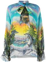 Philipp Plein chemise à imprimé Hawaii - Bleu