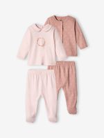 Set van 2 babypyjama's van jersey lila (poederkleur)