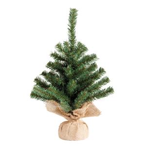 Everlands Imperial pine mini kerstboom - groen - H35 cm - in zak - kunstboom - kunst miniboompje