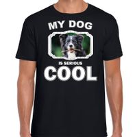 Border collie  honden t-shirt my dog is serious cool zwart voor heren 2XL  -