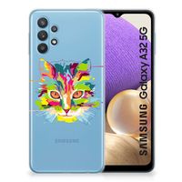 Samsung Galaxy A32 5G Telefoonhoesje met Naam Cat Color - thumbnail