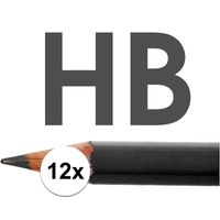 12x HB potloden voor volwassenen hardheid HB   -