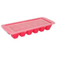 Plasticforte IJsblokjesvorm met afsluitdeksel - roze - 1x - 12 blokjes Plasticforte IJsblokjesvorm met afsluitdeksel - roze - 1x - 12 blokjes